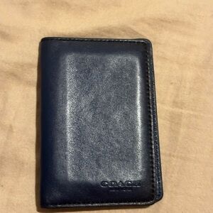 Coach Navy Leather Slim Card Holder